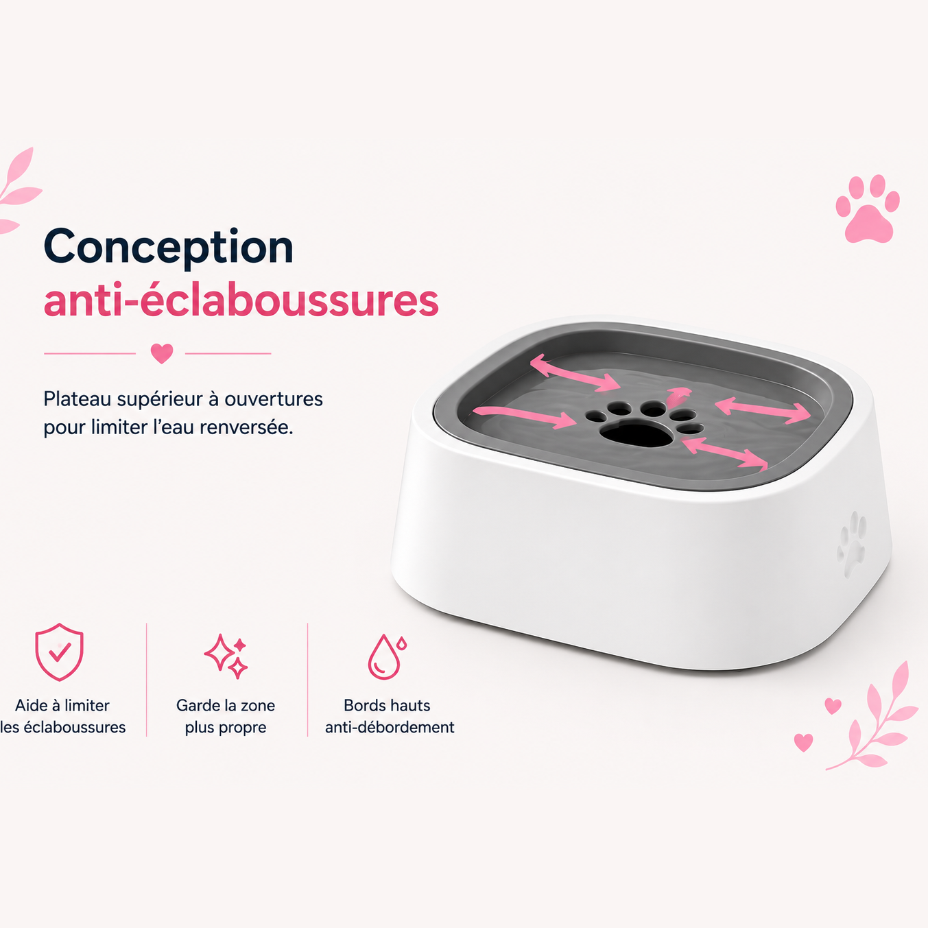 Gamelle anti-éclaboussures portable pour chien AnimoriX