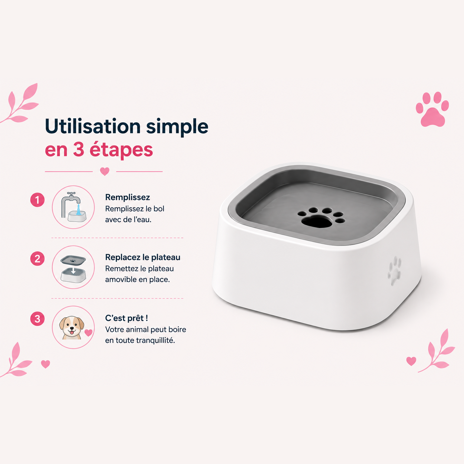Gamelle anti-éclaboussures portable pour chien AnimoriX
