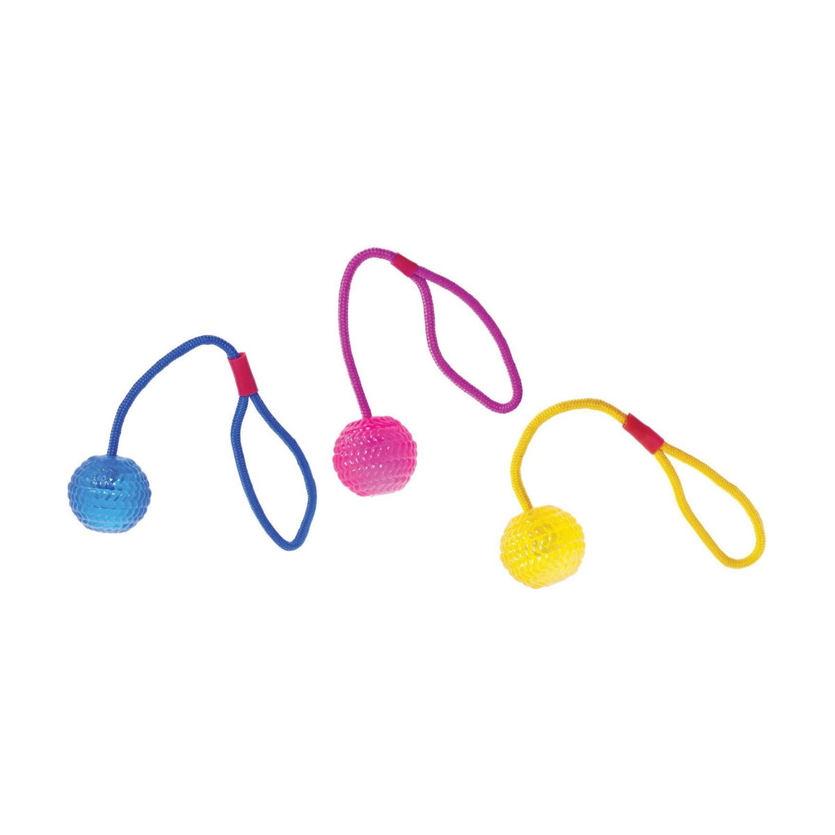 Balle fluo avec corde de 7 cm