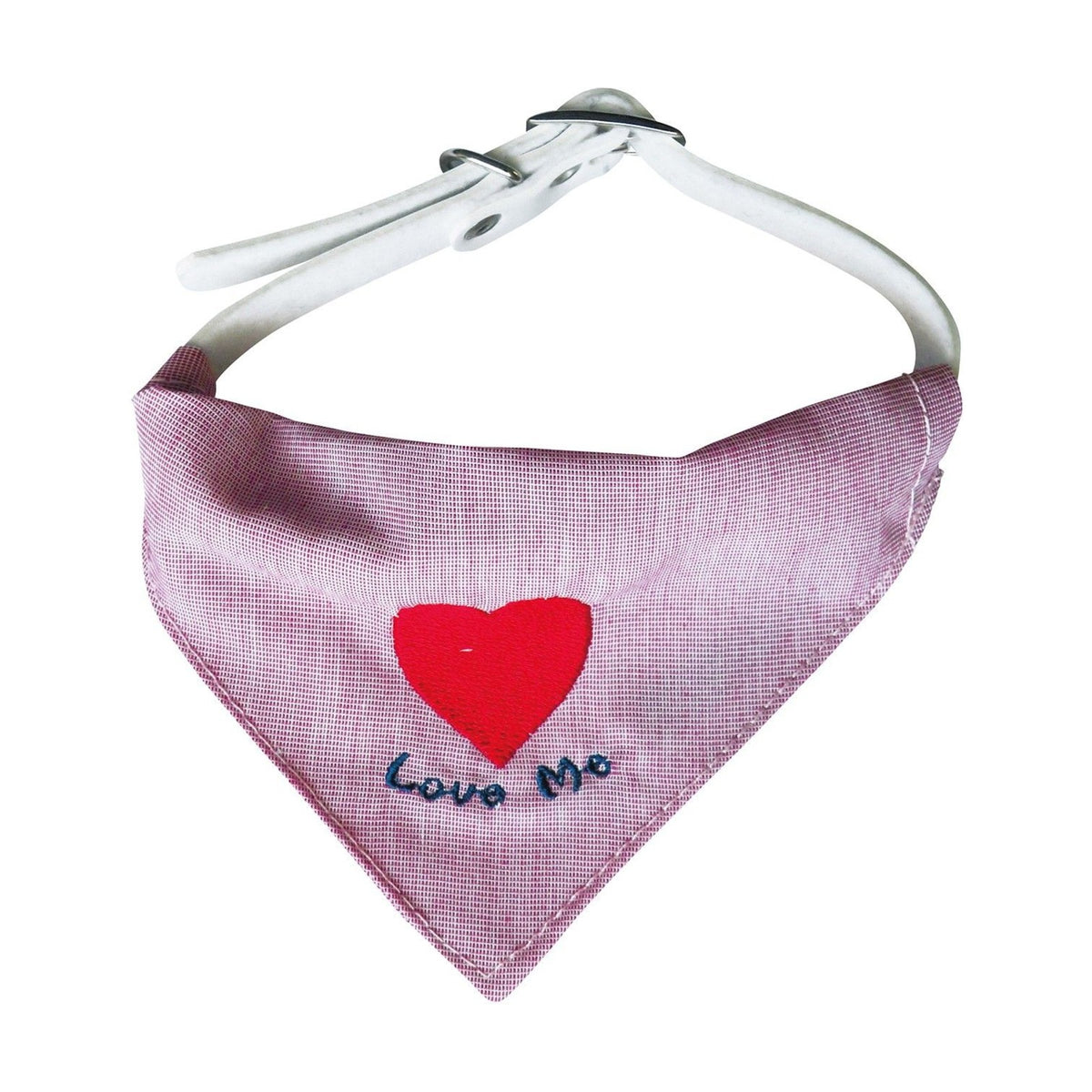 DOGGY DOLLY Bandana Love me – Bandana cœur sur collier réglable pour chien – photo 2