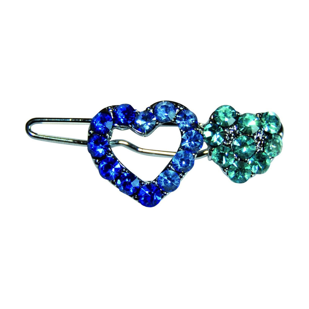 Barrette cœurs bleus