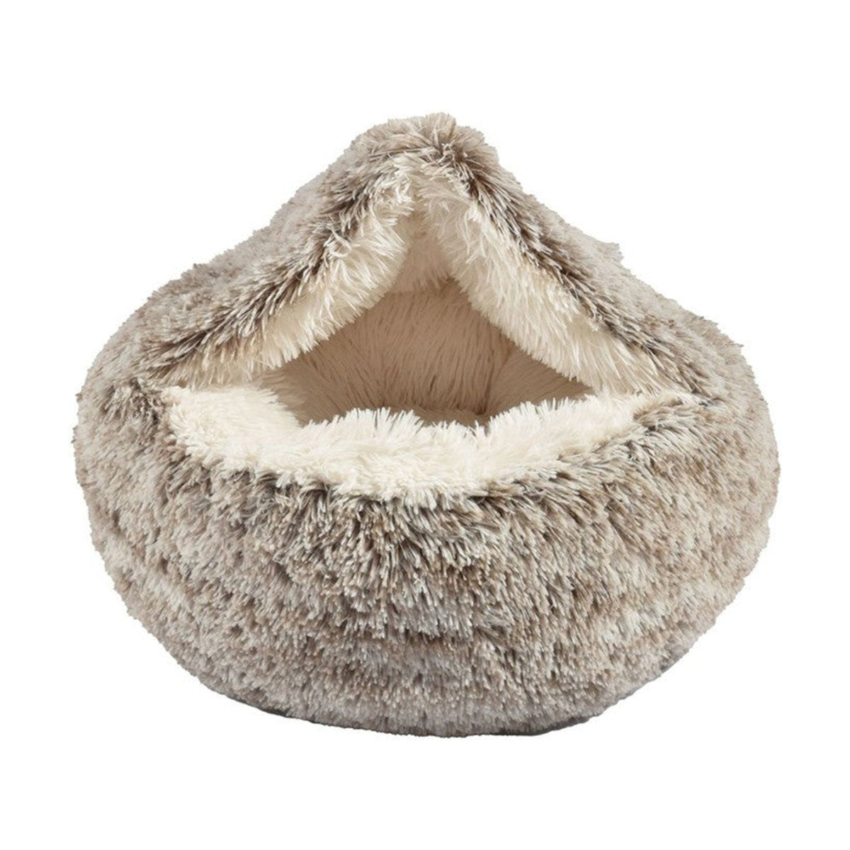 BOBBY Bulle Poilu beige – Couchage douillet en fausse fourrure pour chat – photo 1