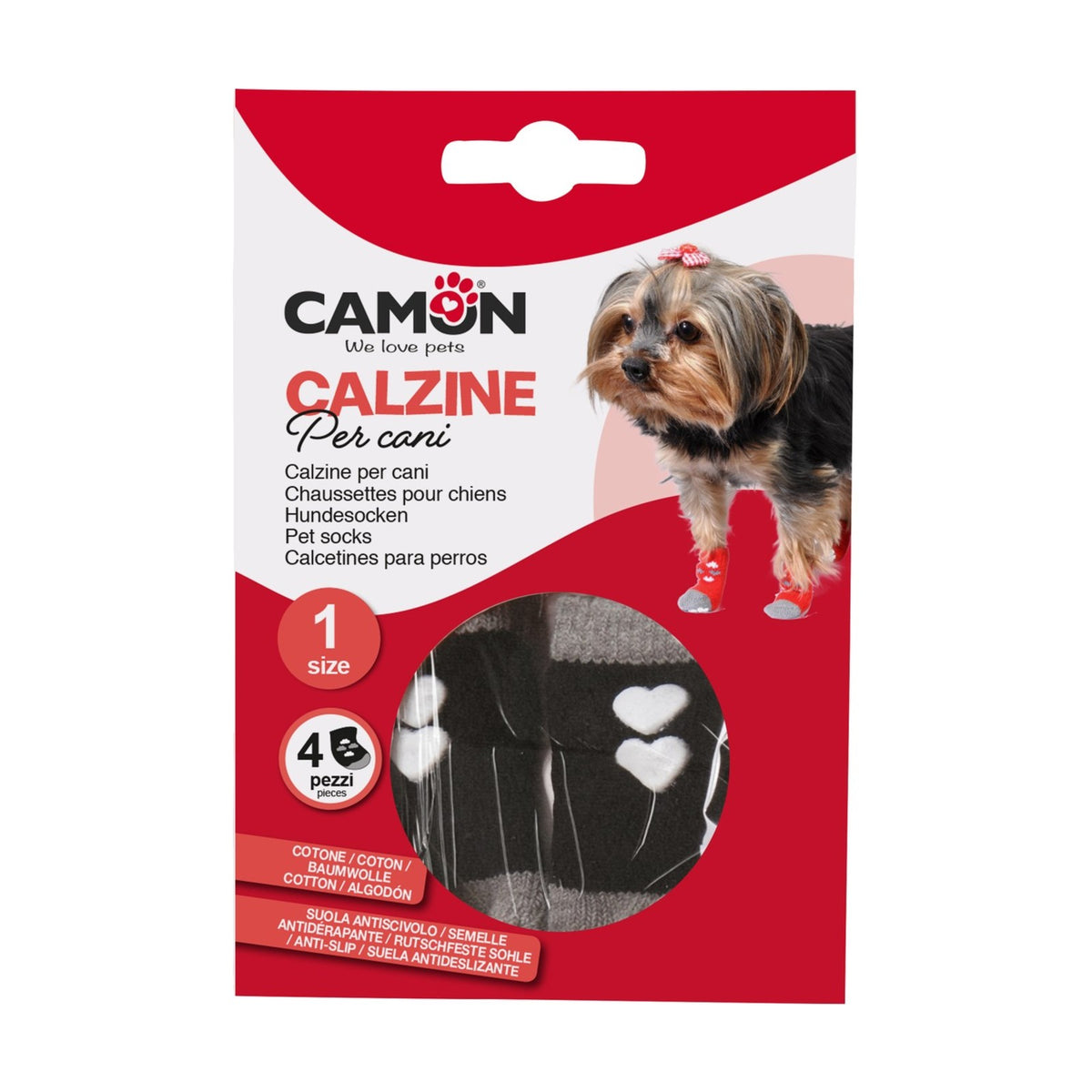 CAMON Chaussettes antidérapantes – Lot de 4 chaussettes pour chien – photo 4