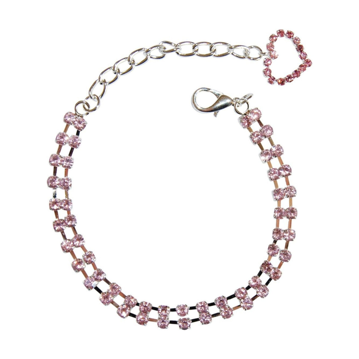 Collier 2 rangs de strass rose