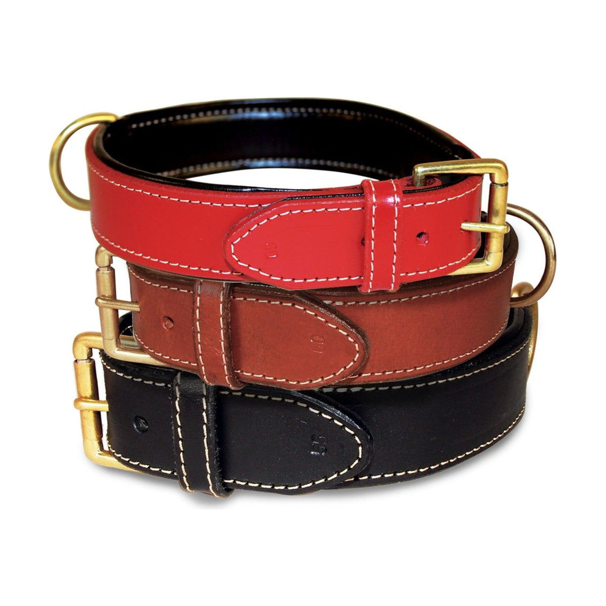 Collier cuir CLASSIC avec surpiqûre de BOBBY