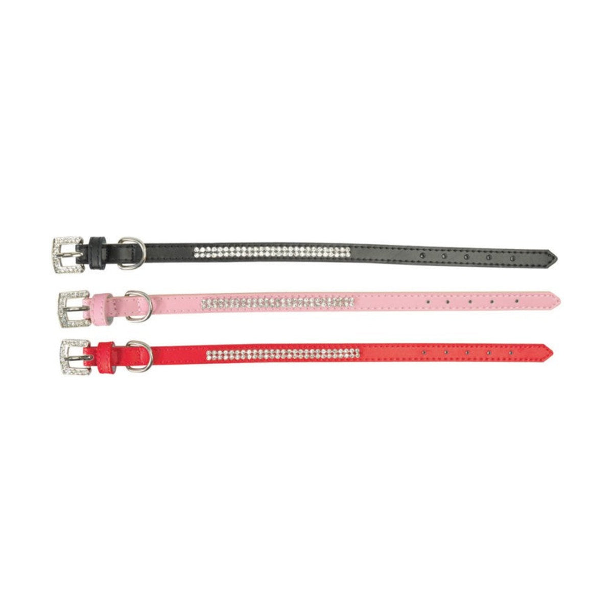 CAMON Collier en cuir à strass – Collier fantaisie pour petit chien – photo 1