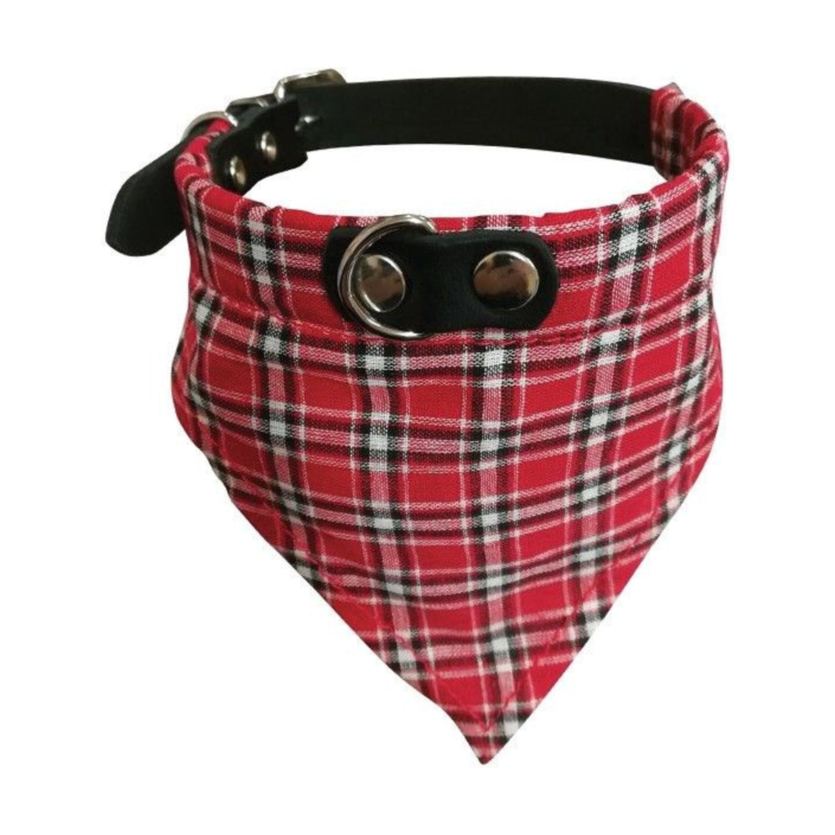 Collier en cuir et bandana coton
