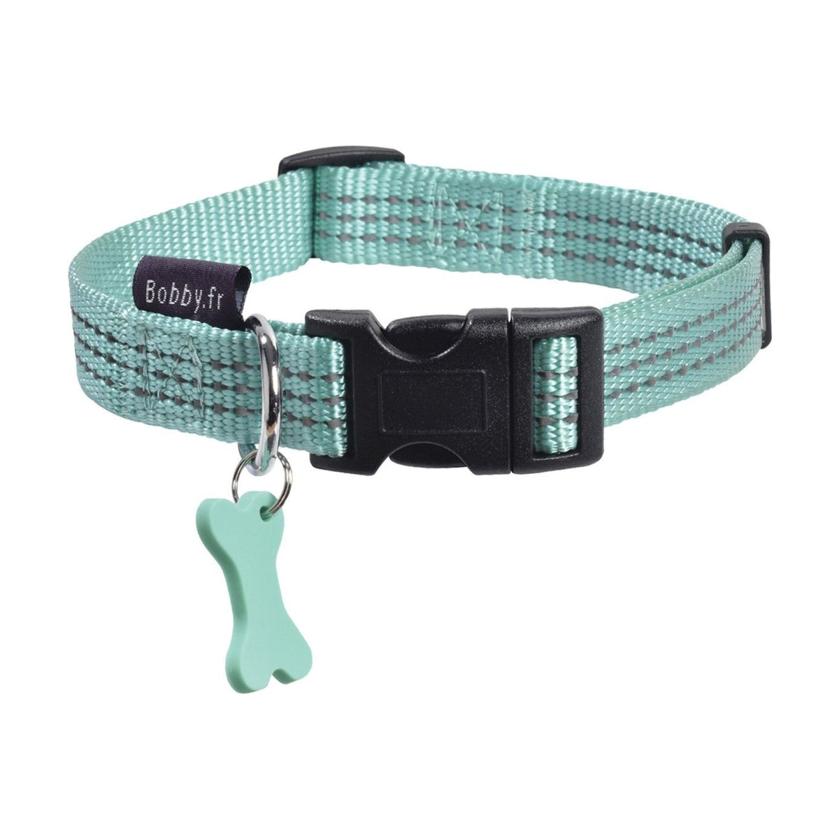 BOBBY Collier Safe – Collier réfléchissant en nylon pour chien, fuchsia, bleu ou lagon – photo 4