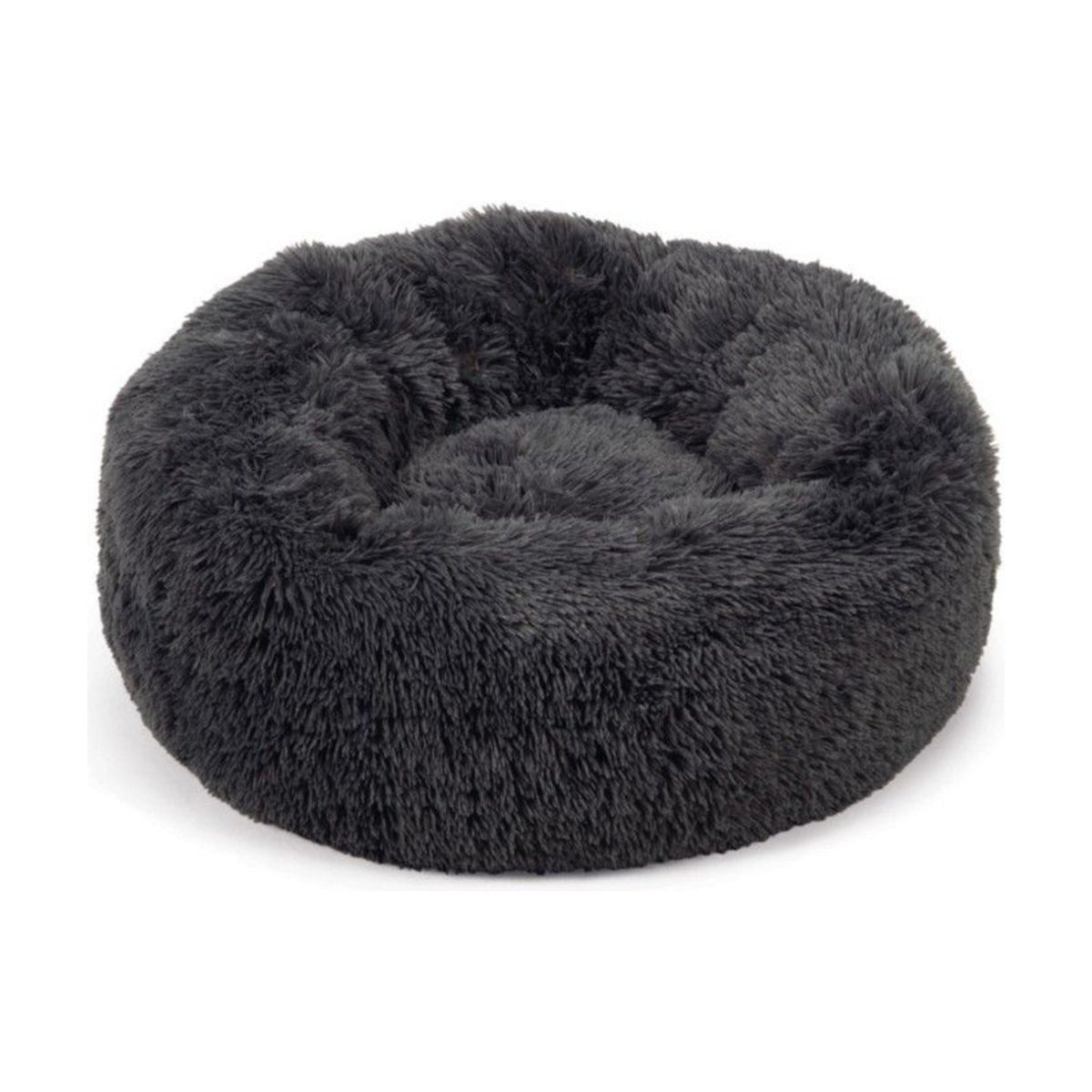 BEEZTEES Coussin donut Yali gris foncé – Panier rond en peluche pour chien et chat – photo 1