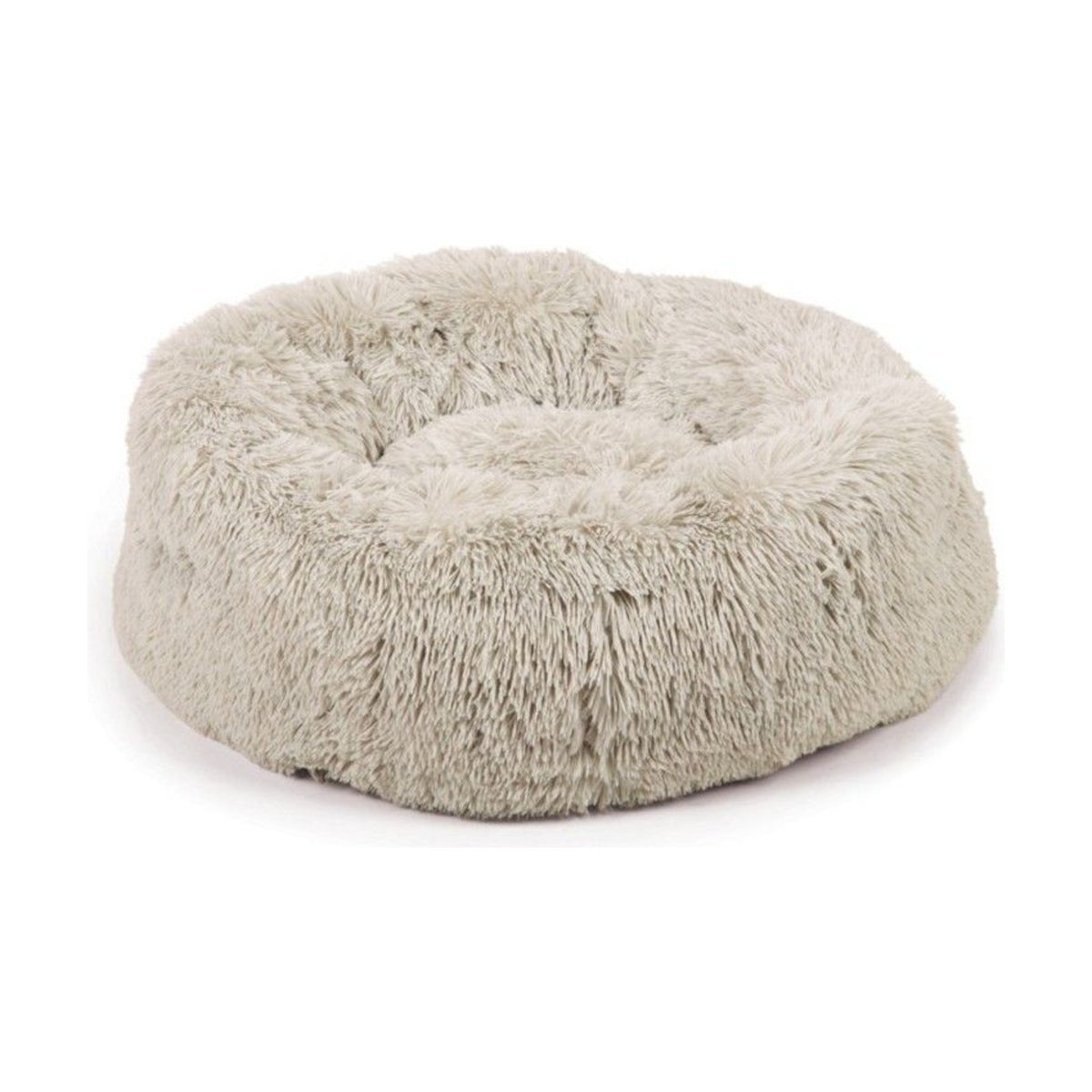 BEEZTEES Coussin donut Yali gris clair – Panier rond en peluche pour chien et chat – photo 1