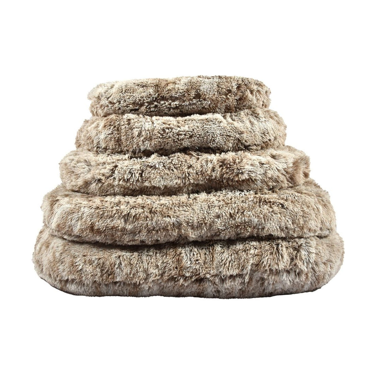 BOBBY Coussin Poilu beige – Coussin ovale en fausse fourrure pour chien et chat – photo 3