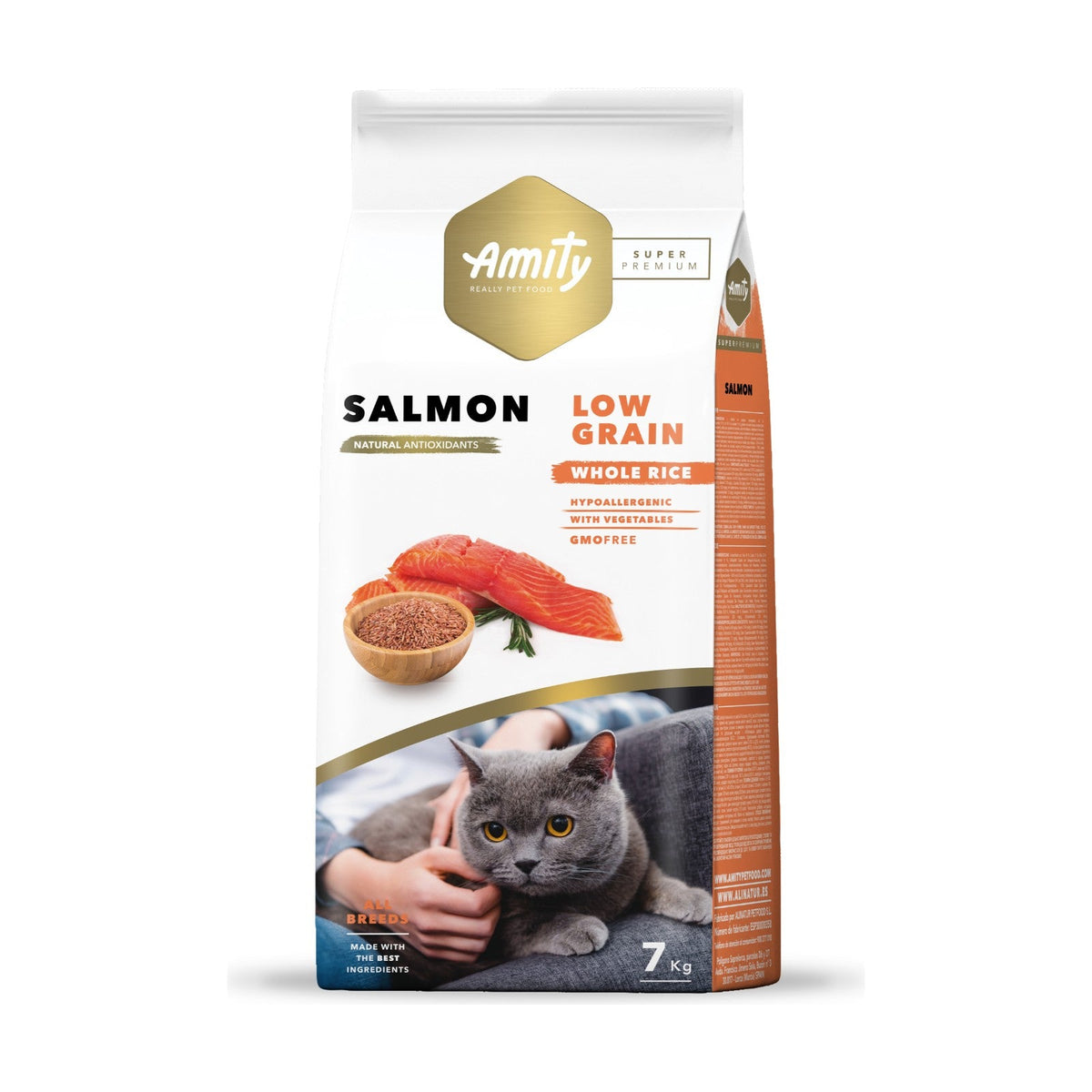 Lot de 2 sacs – AMITY Super Premium Adult – Croquettes chat adulte au saumon