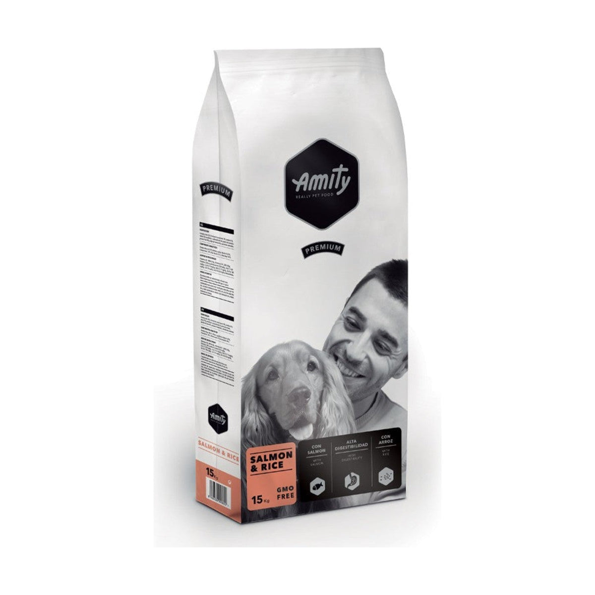Lot de 2 sacs – AMITY Premium Adult – Croquettes chien adulte saumon et riz
