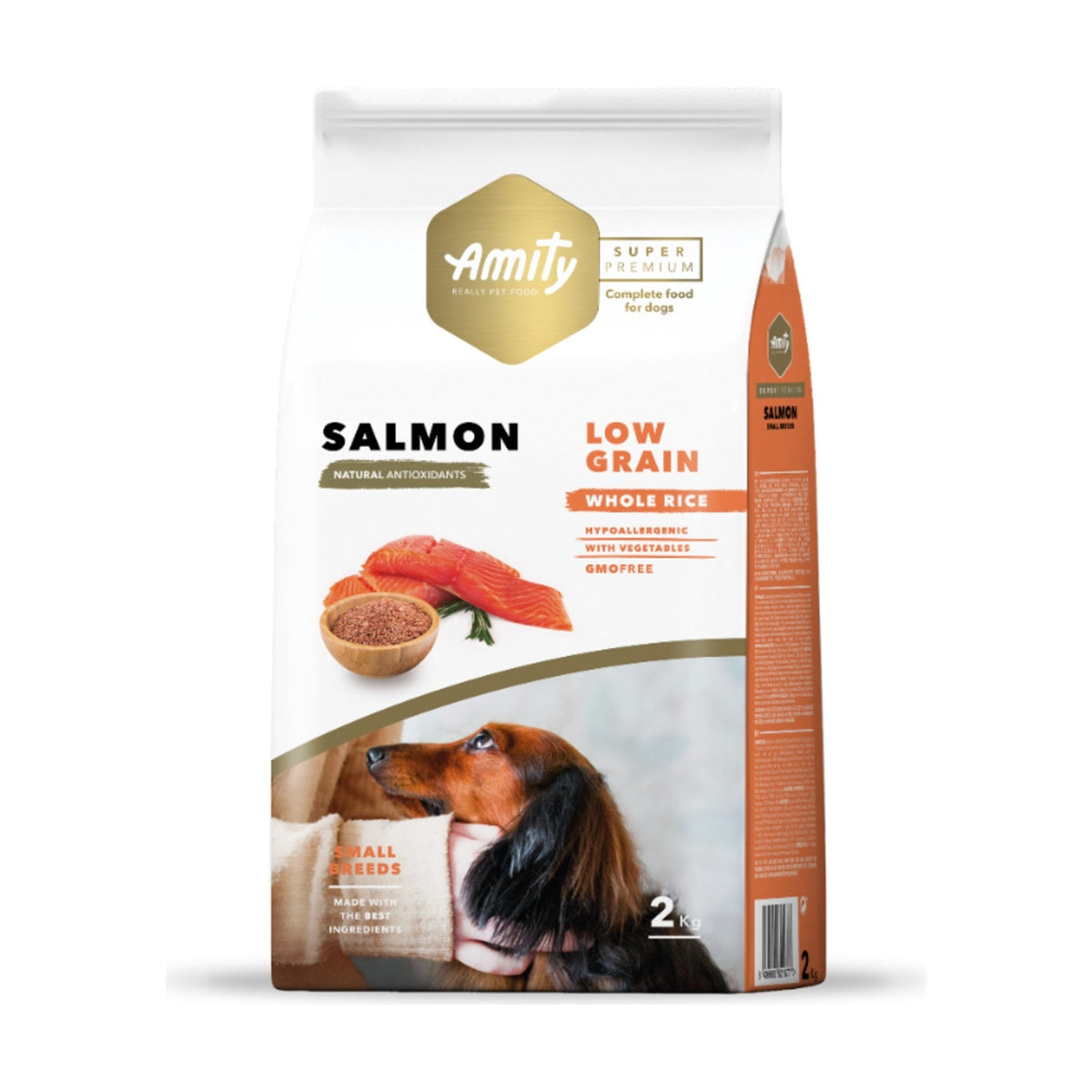 Lot de 2 sacs – AMITY Super Premium Mini Adult – Croquettes chien petite race au saumon