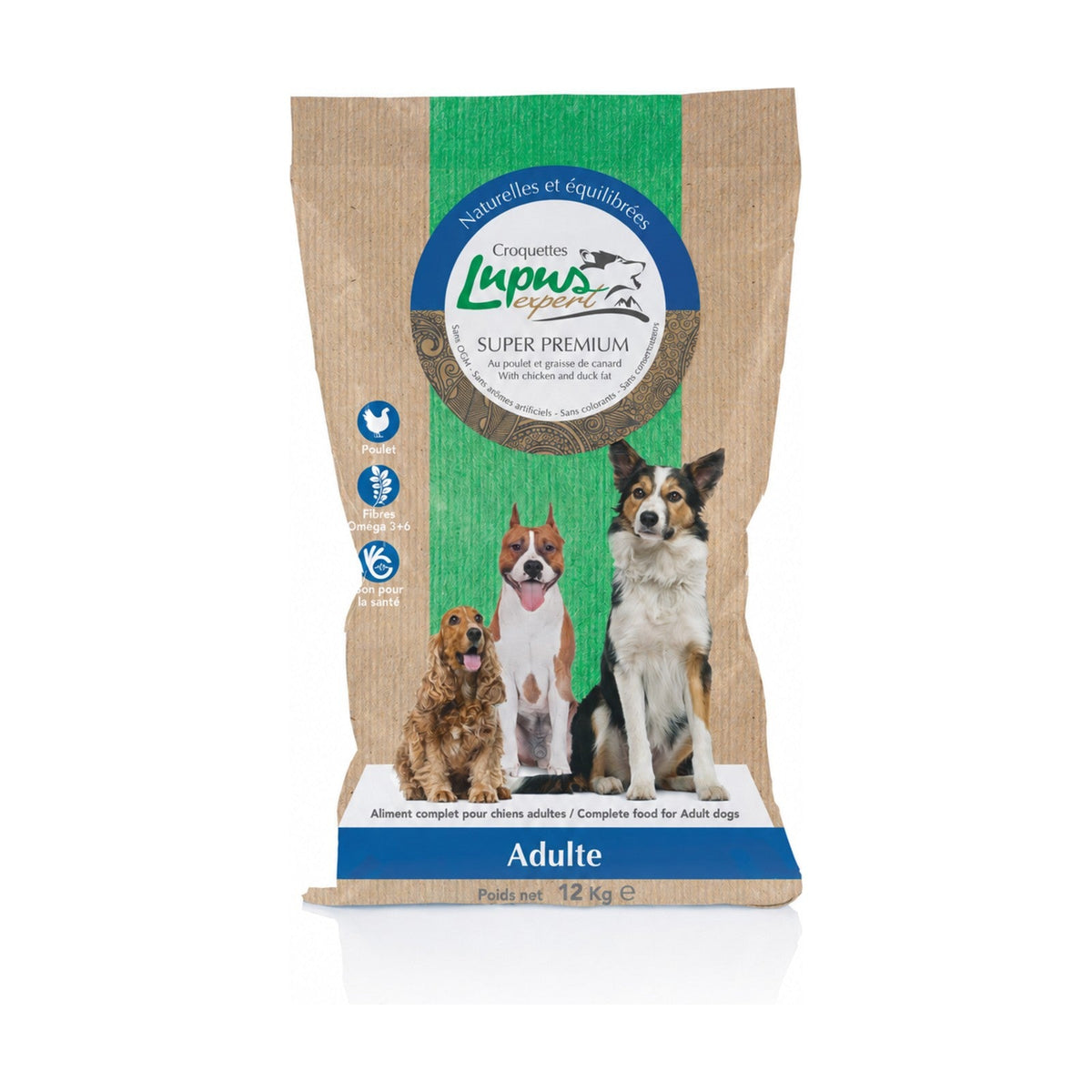 Lot de 2 sacs – LUPUS EXPERT Adulte – Croquettes chien adulte au poulet 14 kg