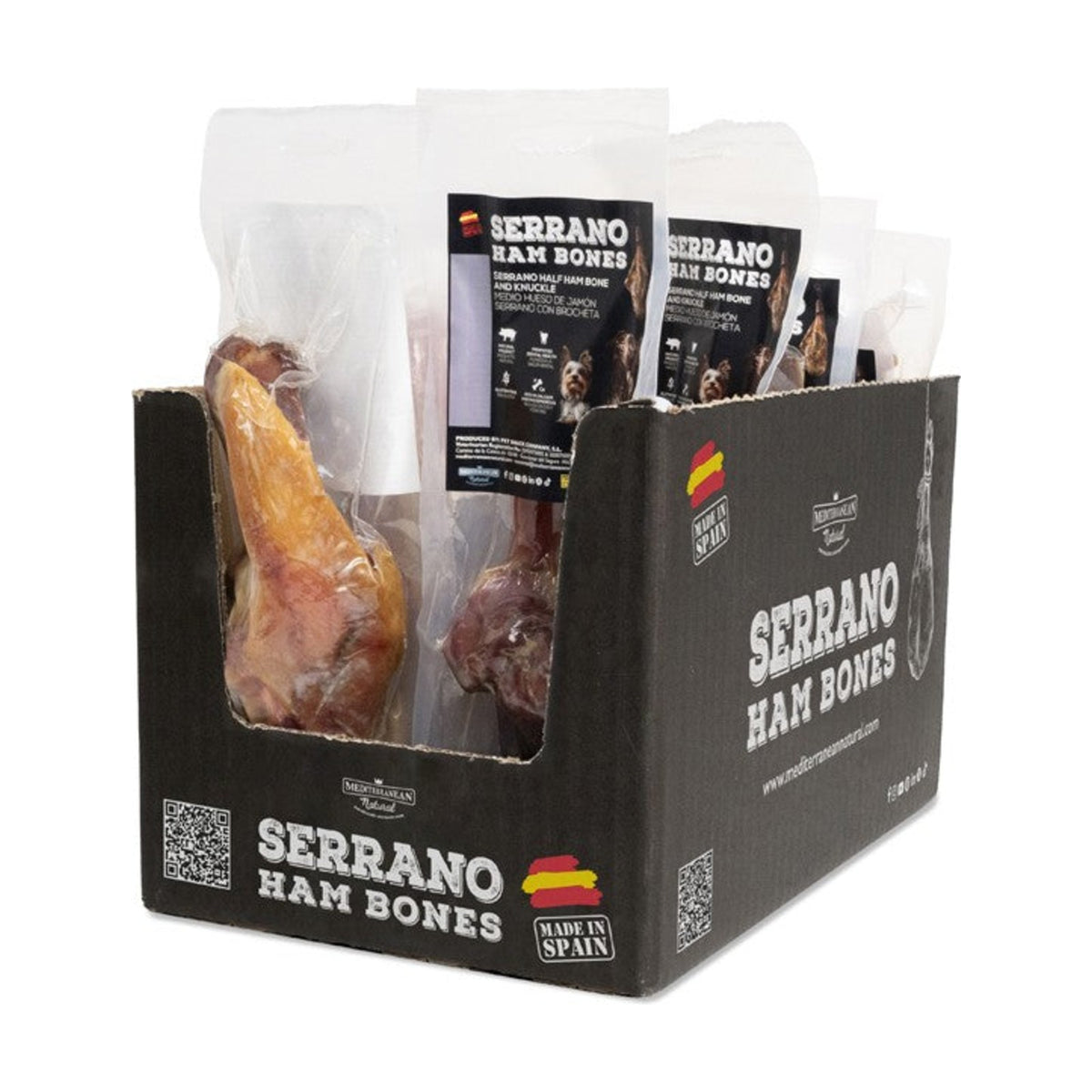 SERRANO Ham Bones – Demi-os de jarret pour petit et moyen chien 200 g – photo 2