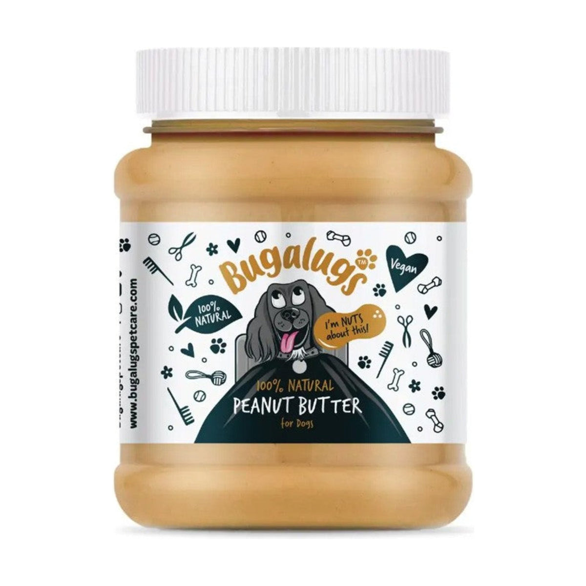 BUGALUGS Beurre de cacahuète – Friandise pour chien 100 % naturelle 340 g – photo 1