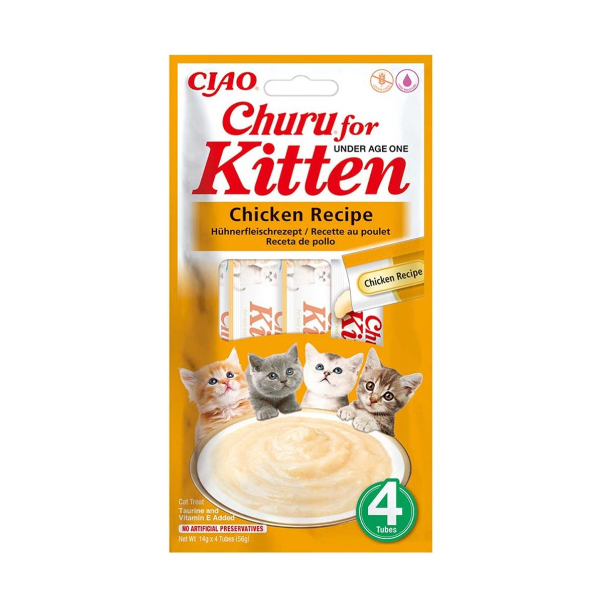 INABA Churu Kitten – Friandise liquide pour chaton thon ou poulet (4 × 14 g) – photo 2