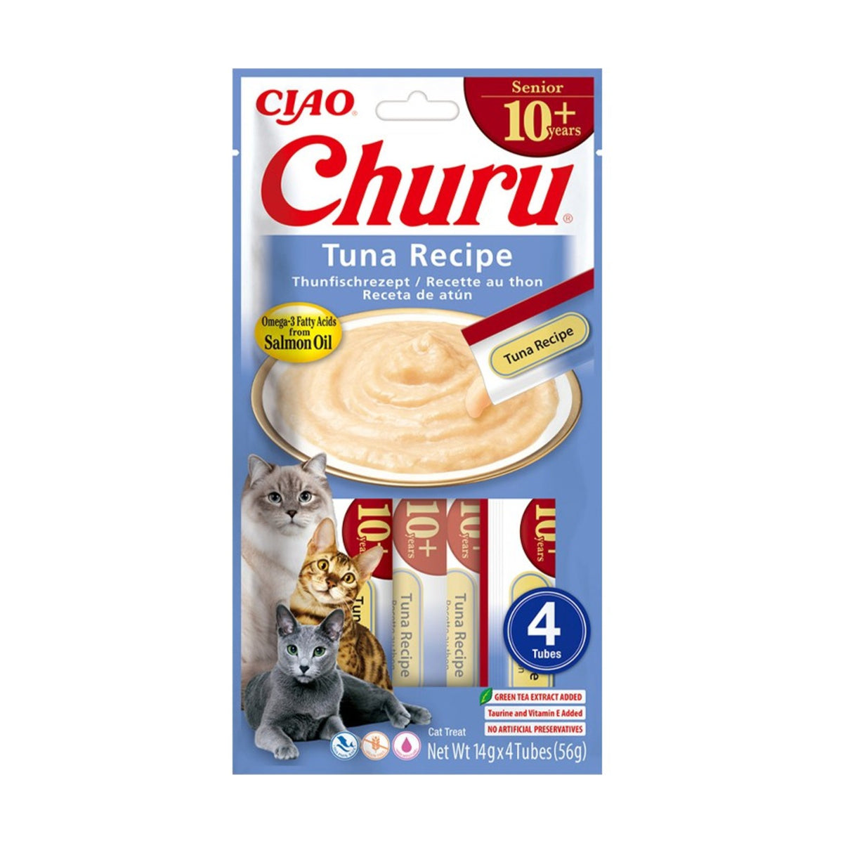 INABA Churu Senior 10+ – Friandise liquide pour chat âgé (4 × 14 g) – photo 1