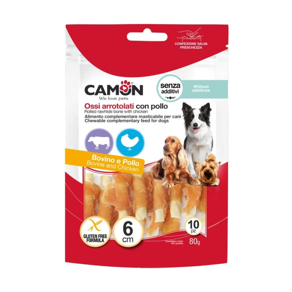 CAMON Mini rolls bœuf et poulet – Friandises à mâcher pour chien 80 g – photo 1