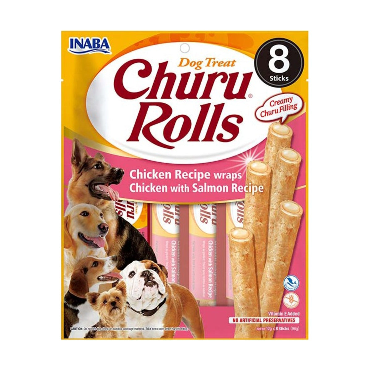 INABA Churu Rolls – Friandises moelleuses pour chien au poulet (8 × 12 g) – photo 2