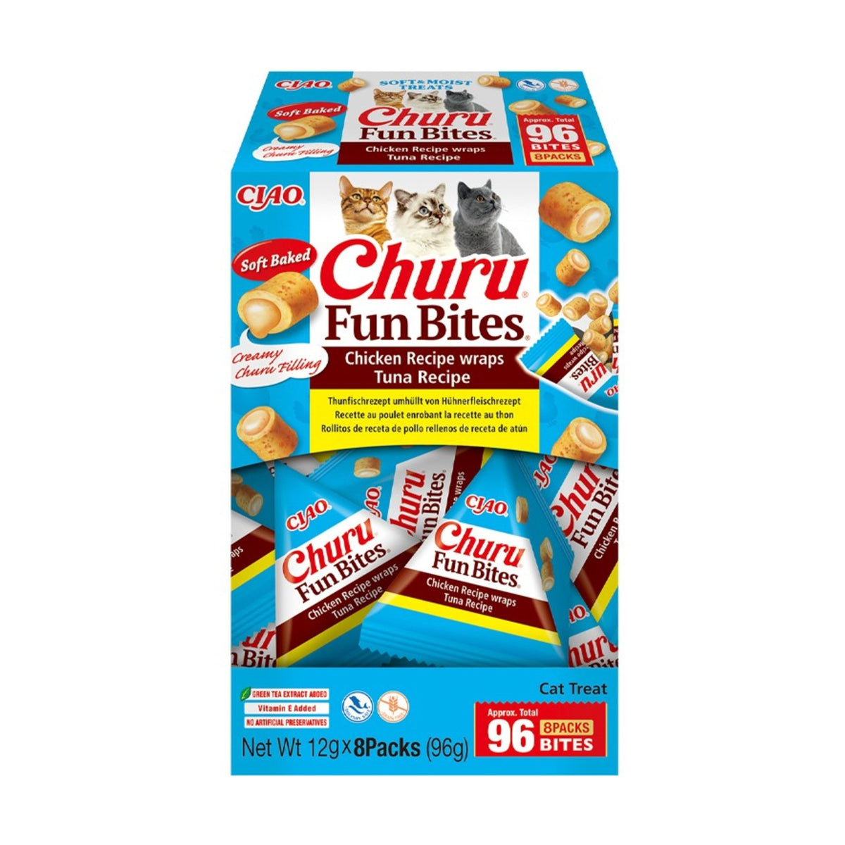 INABA Churu Fun Bites – Friandises moelleuses pour chat poulet ou thon (8 × 12 g) – photo 2