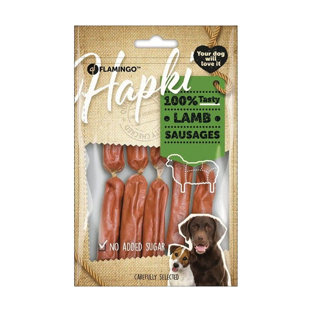 FLAMINGO Hapki Saucisses – Friandises pour chien à l'agneau 85 g – photo 1