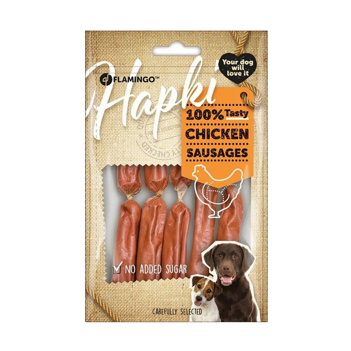 FLAMINGO Hapki Saucisses – Friandises pour chien au poulet 85 g – photo 1