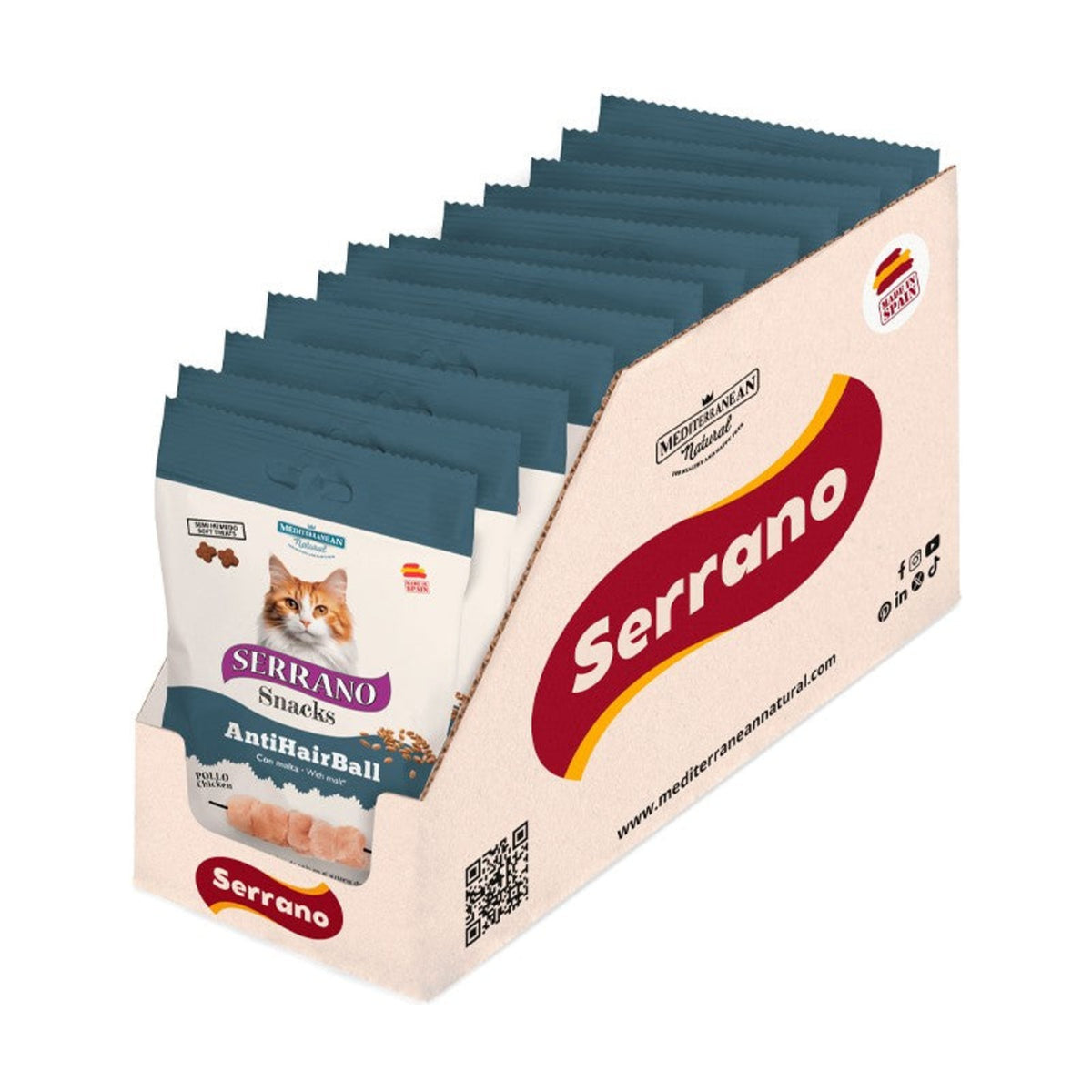 SERRANO Snacks Chat Care Hairball – Friandises pour chat poulet 50 g – photo 3