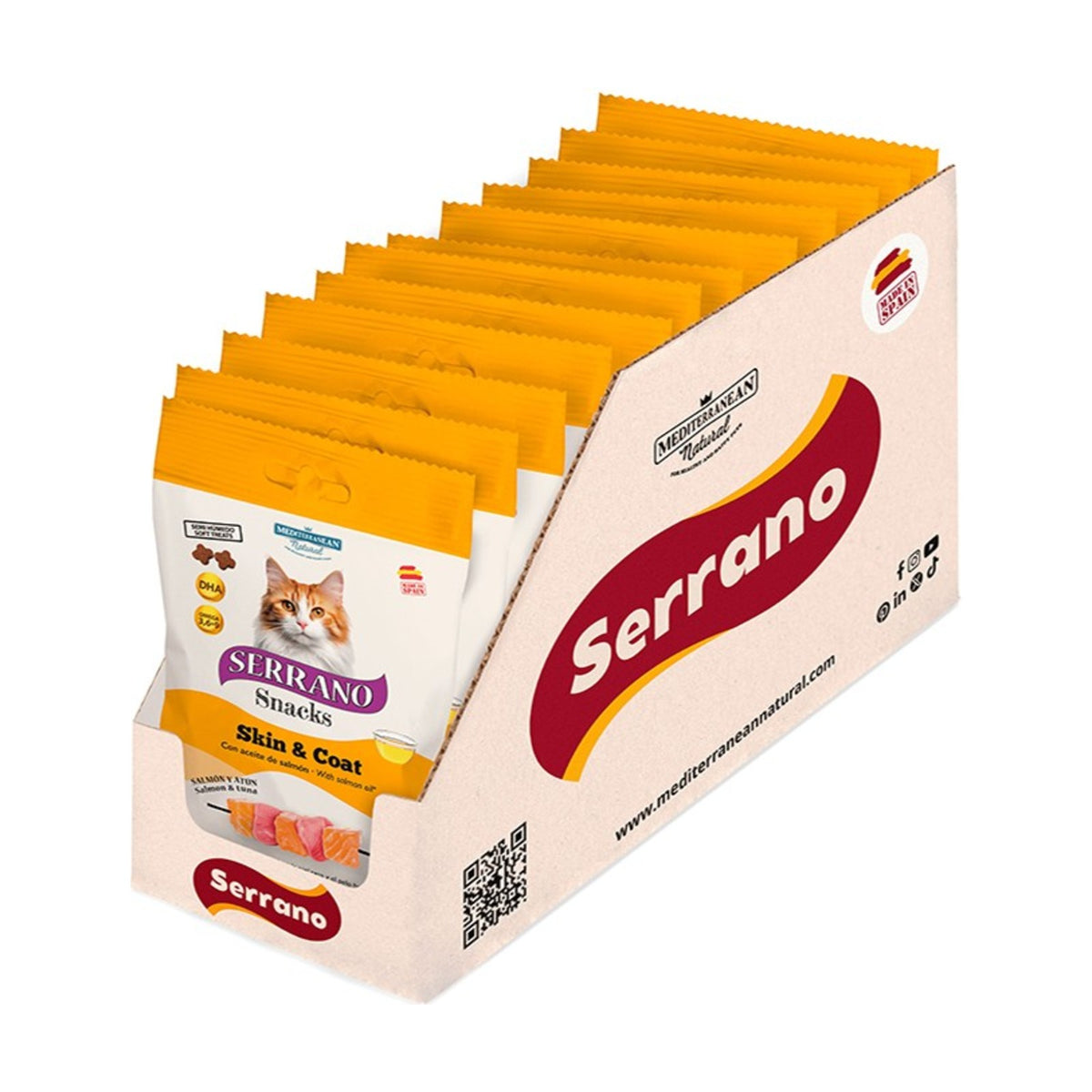 SERRANO Snacks Chat Care Skin & Coat – Friandises pour chat poulet, poisson 50 g – photo 3