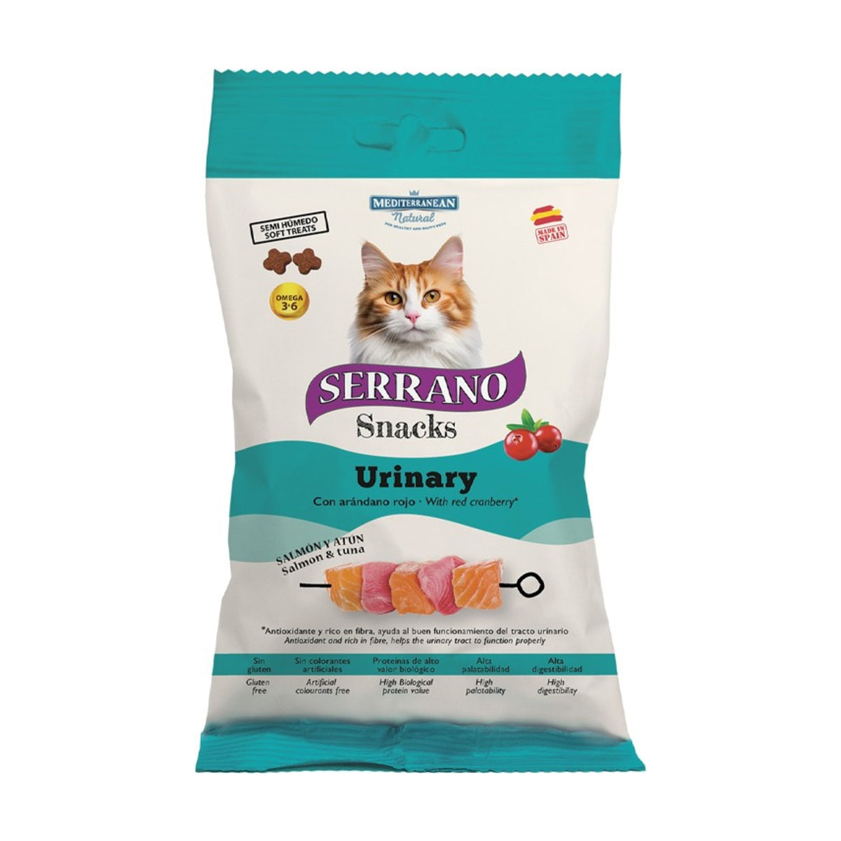 SERRANO Snacks Chat Care Urinary – Friandises pour chat saumon et thon 50 g – photo 1
