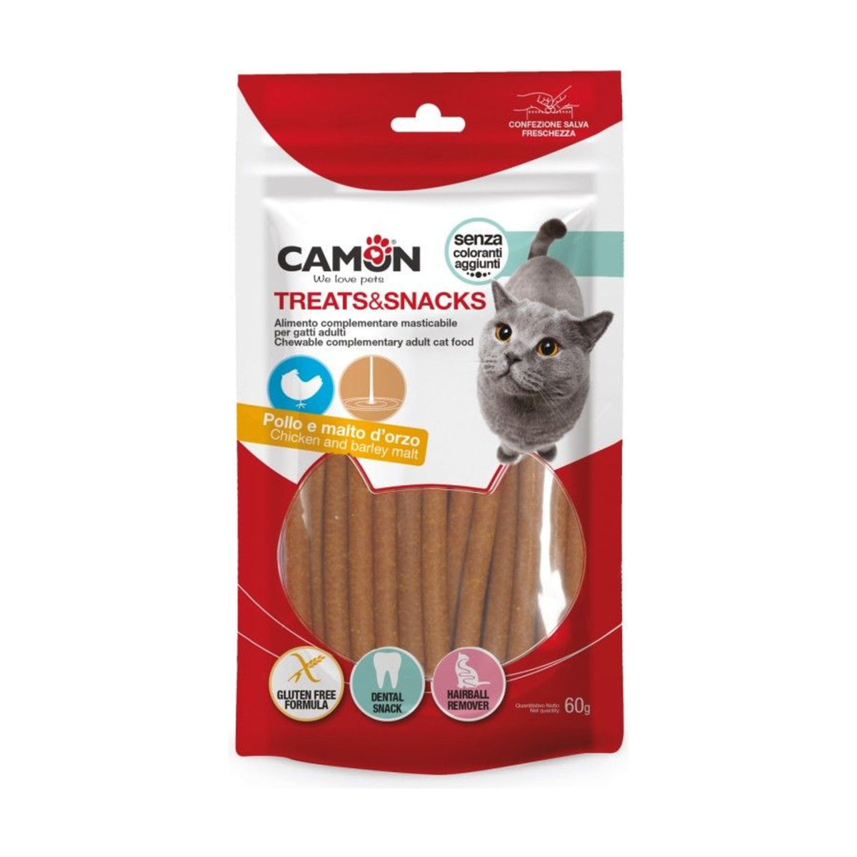 CAMON Sticks au poulet et malt – Friandises à mâcher pour chat 60 g – photo 1