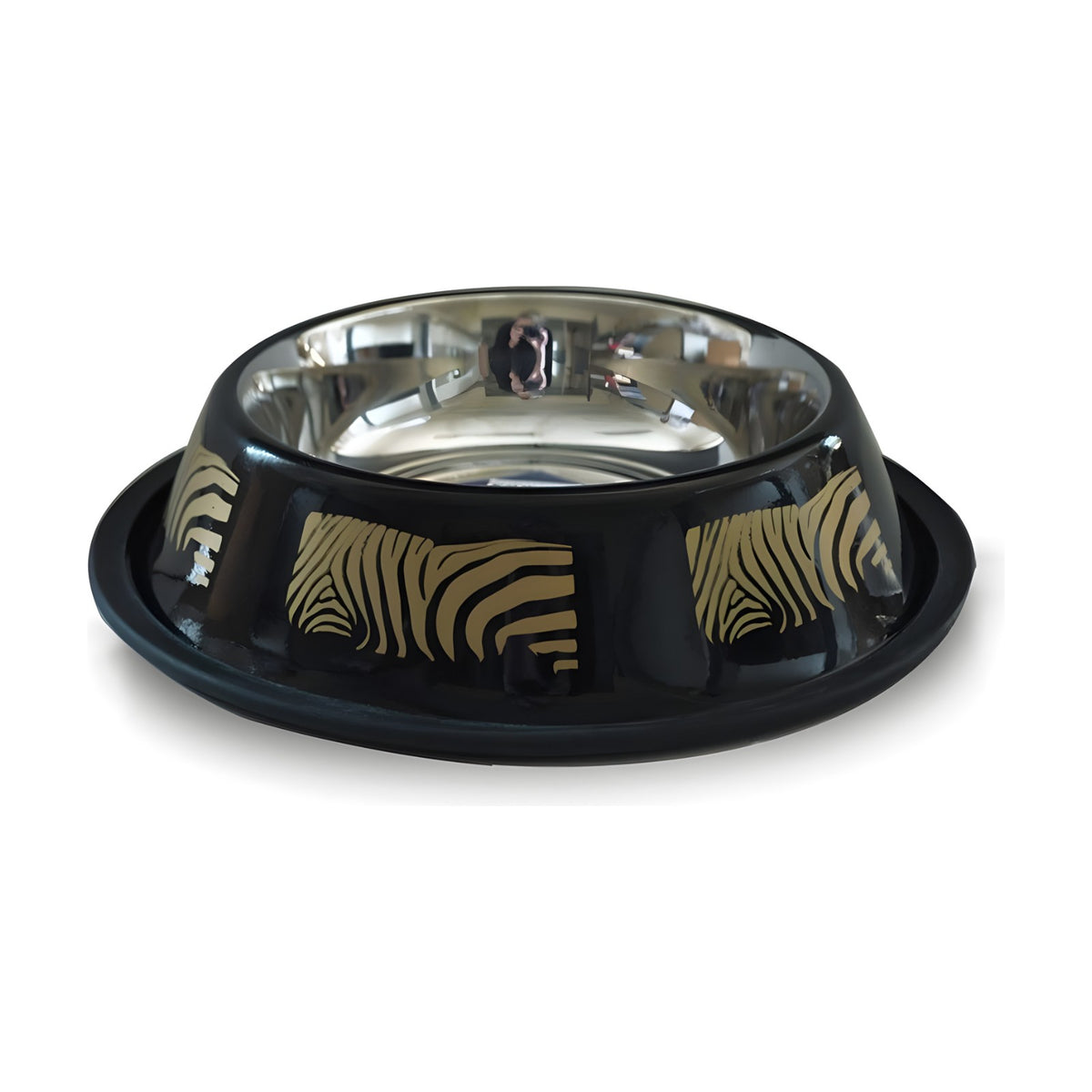 Gamelle antidérapante Zèbre – Gamelle à bol inox pour chien et chat – photo 2
