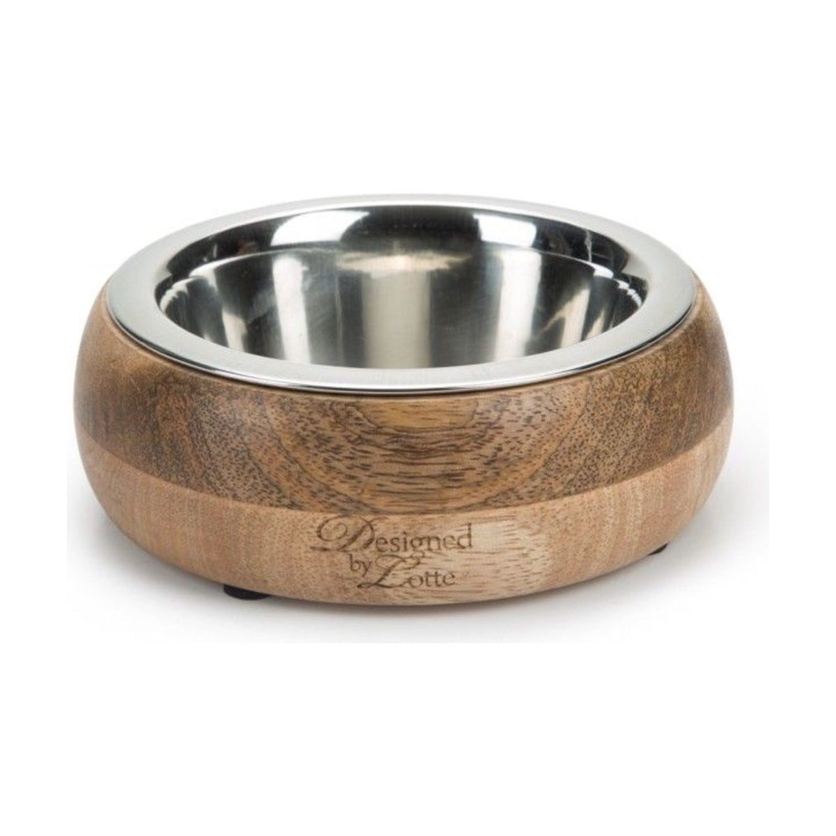 DESIGNED BY LOTTE Gamelle Mandira – Gamelle bois et bol inox pour chien et chat – photo 1