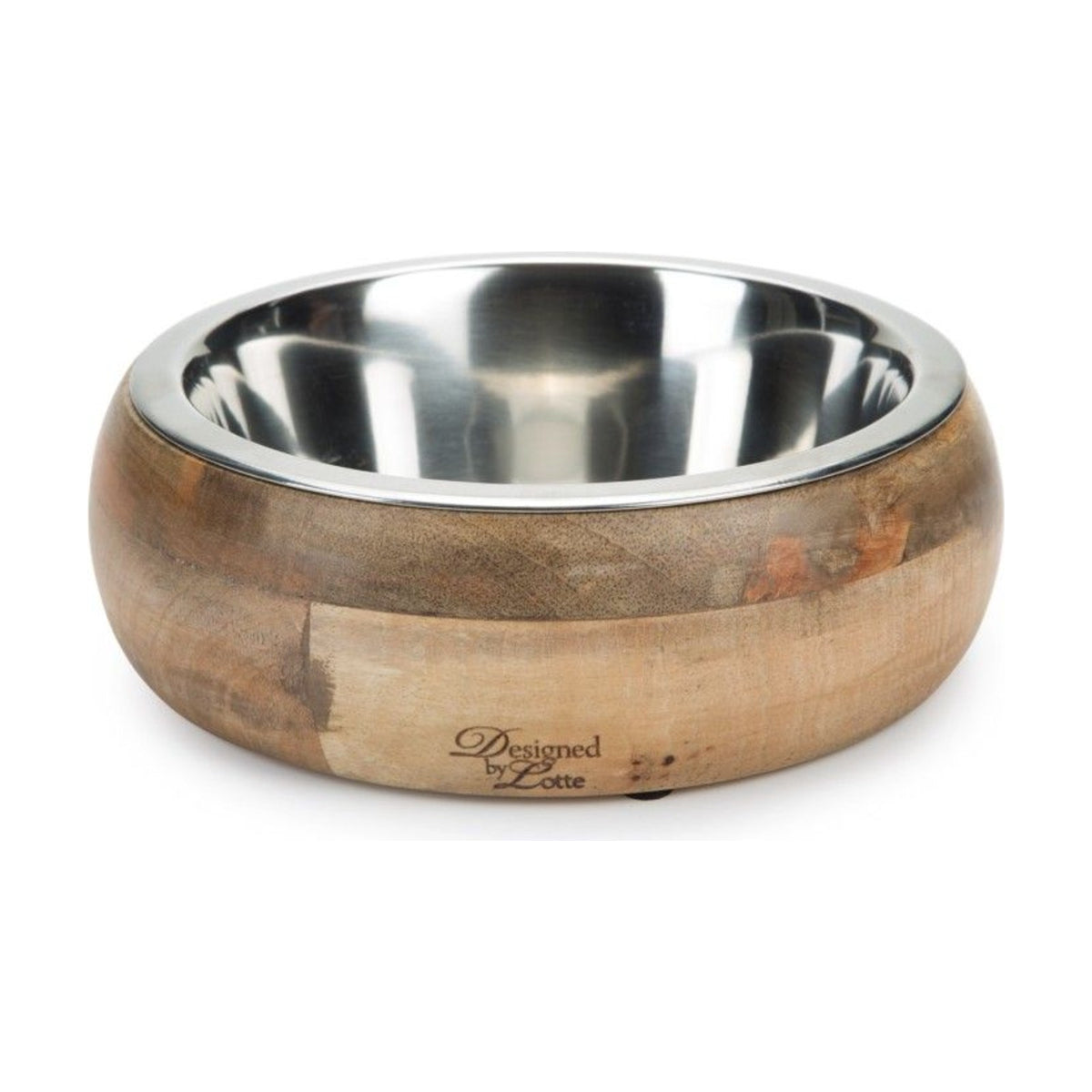 DESIGNED BY LOTTE Gamelle Mandira – Gamelle bois et bol inox pour chien et chat – photo 3