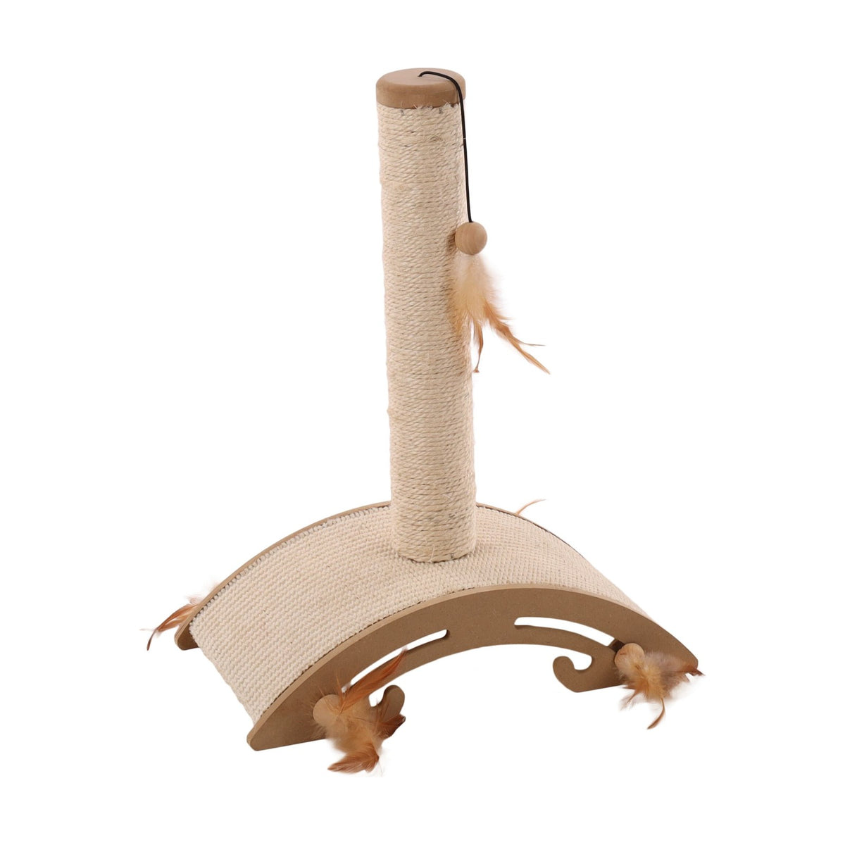 FLAMINGO Griffoir Ella – Poteau sisal avec jouet suspendu et plumes – photo 2