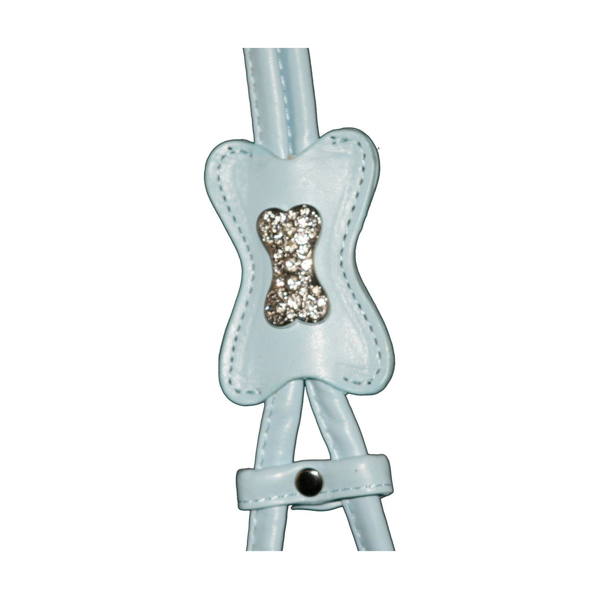HIP DOGGIE Harnais baudrier bleu motif os avec laisse intégrée – photo 2