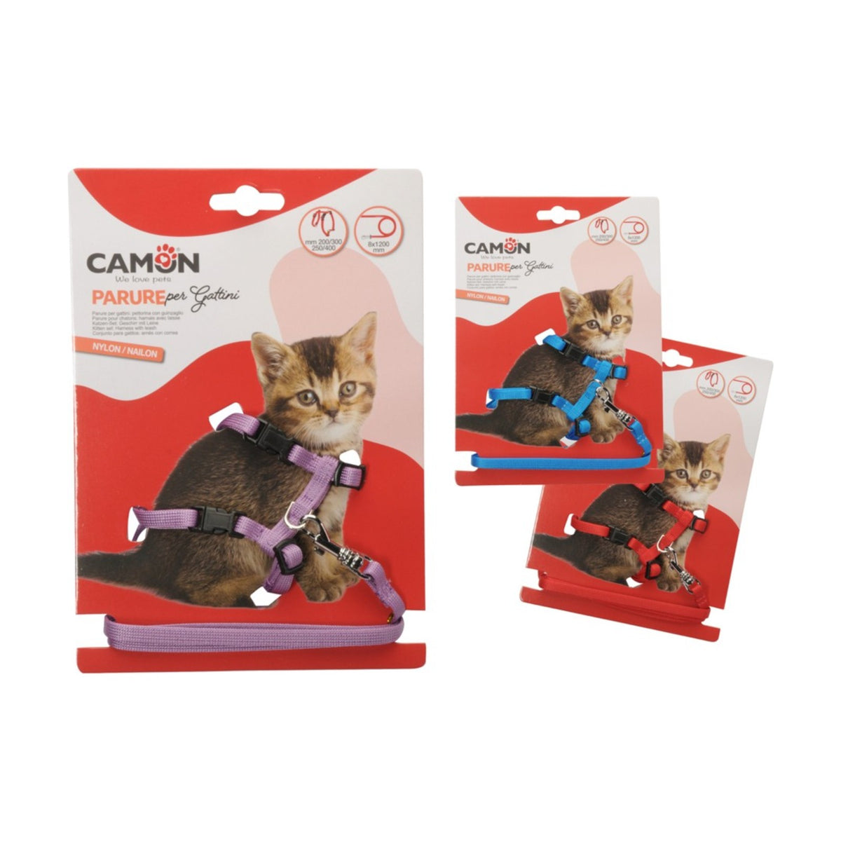 CAMON Harnais chaton en nylon avec grelot et laisse – Ensemble pour chaton – photo 2