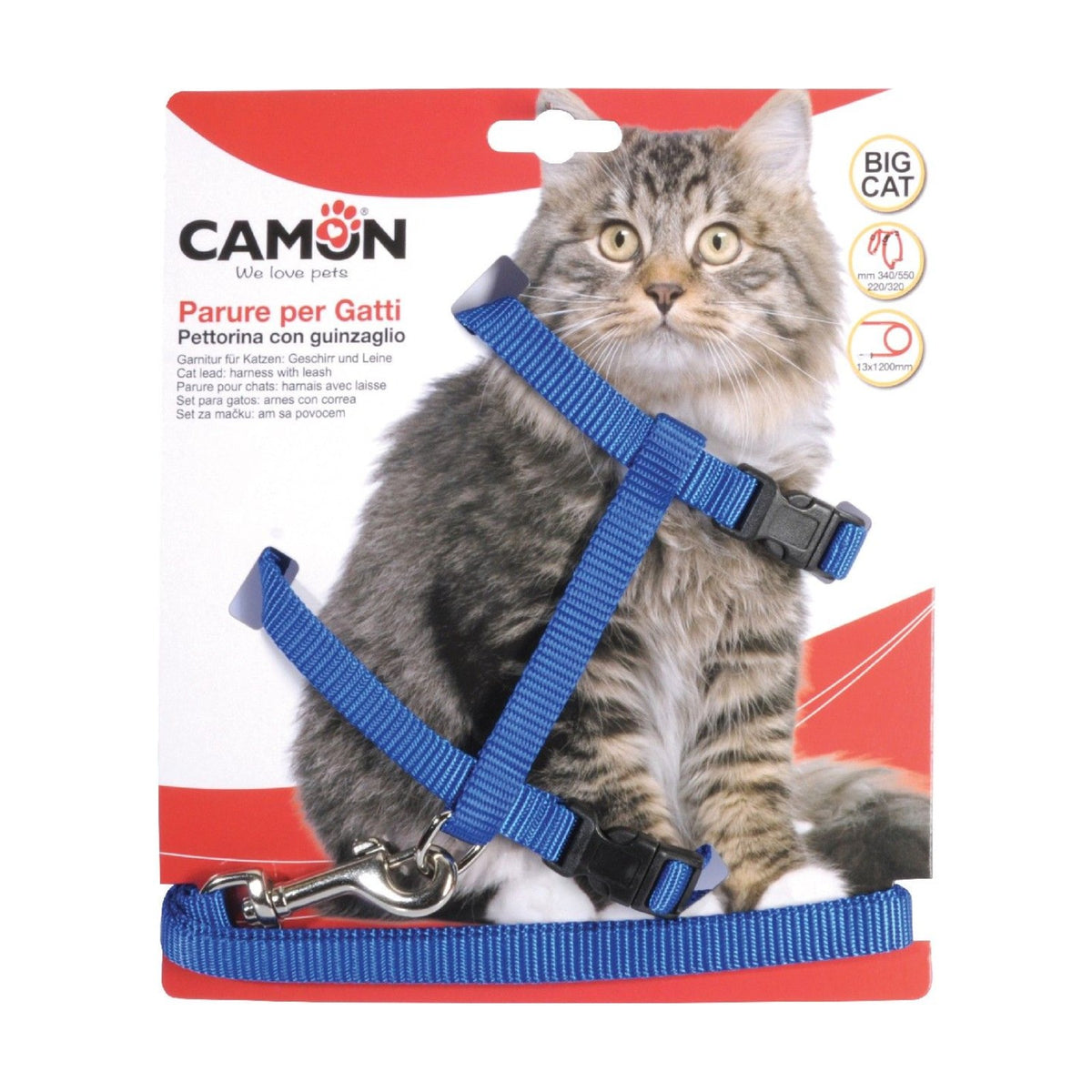 Harnais grand chat nylon + laisse
