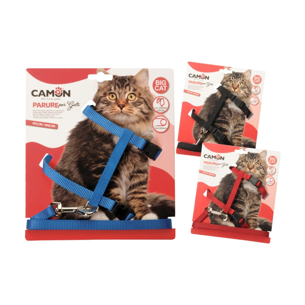 CAMON Harnais en nylon avec laisse – Ensemble pour grand chat – photo 2