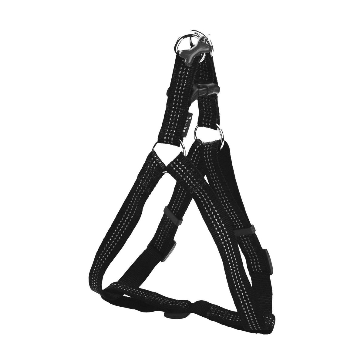 BOBBY Harnais Safe – Harnais baudrier réfléchissant pour chien, rouge ou noir – photo 3