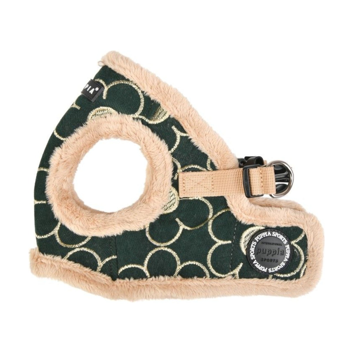 PUPPIA Harnais réglable Florent kaki – Harnais doublé fourrure pour petit chien – photo 5