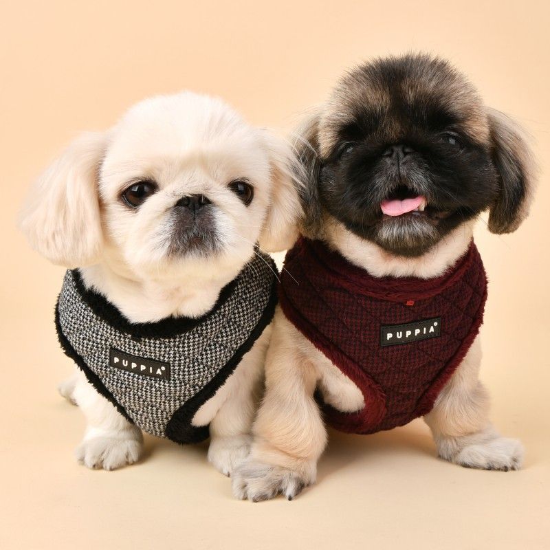 PUPPIA Harnais réglable Gaspar – Doublé fourrure pour chien, noir – photo 2