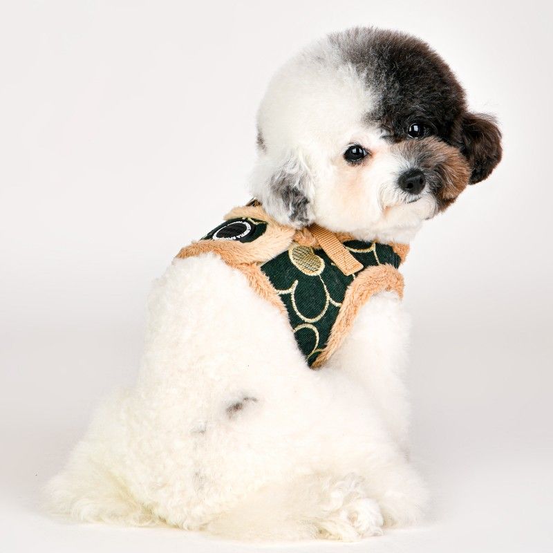 PUPPIA Harnais veste Florent kaki – Harnais doublé fourrure pour petit chien – photo 2