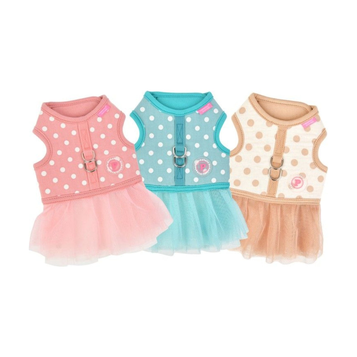PINKAHOLIC Harnais veste à jupe Ida – Harnais robe à pois pour petit chien – photo 5