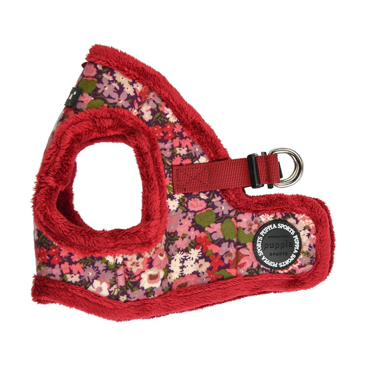 PUPPIA Harnais veste Gianni – Harnais doublé fourrure pour petit chien, bordeaux – photo 1
