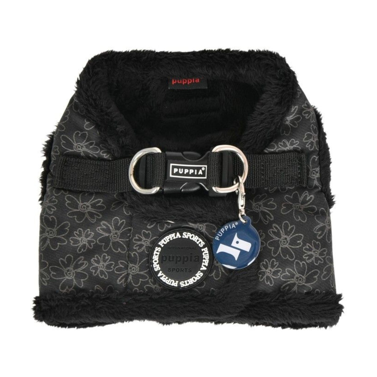 PUPPIA Harnais veste Hepatica noir – Harnais doublé fourrure pour petit chien – photo 4