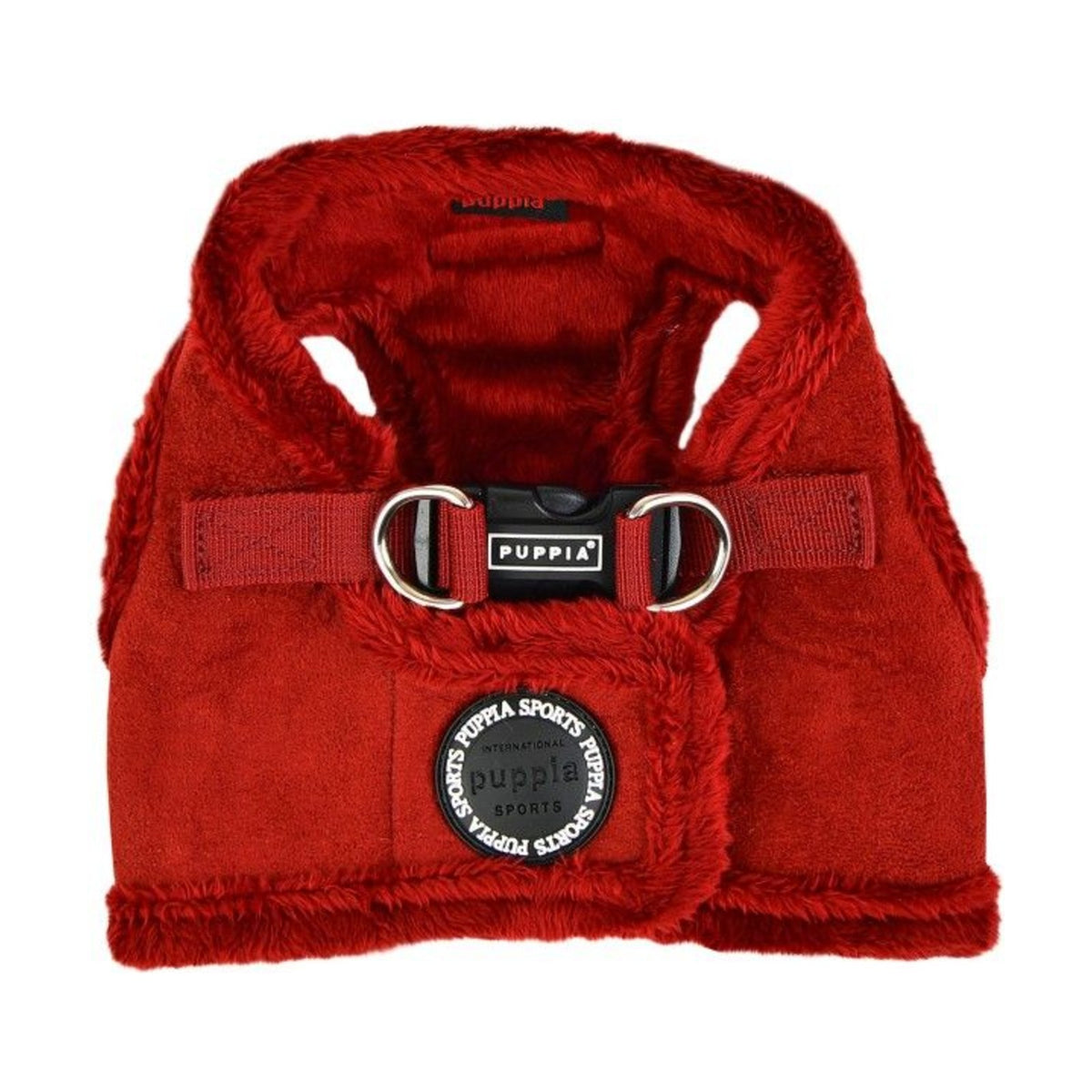 PUPPIA Harnais veste Terry – Harnais doublé fourrure pour petit chien, bordeaux – photo 2