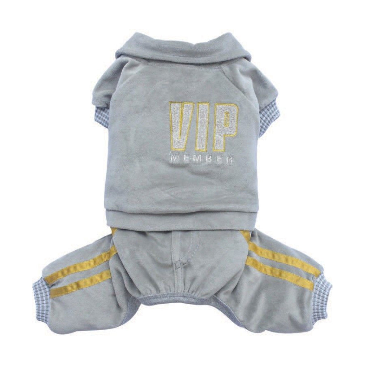Jogging gris à pattes VIP en velours