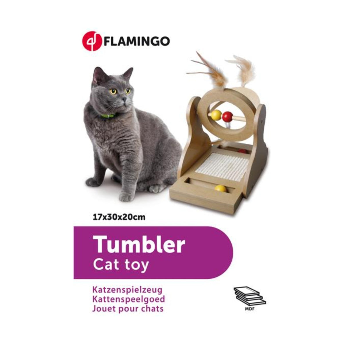 KARLIE Mobile en bois – Jouet avec griffoir pour chat – photo 2